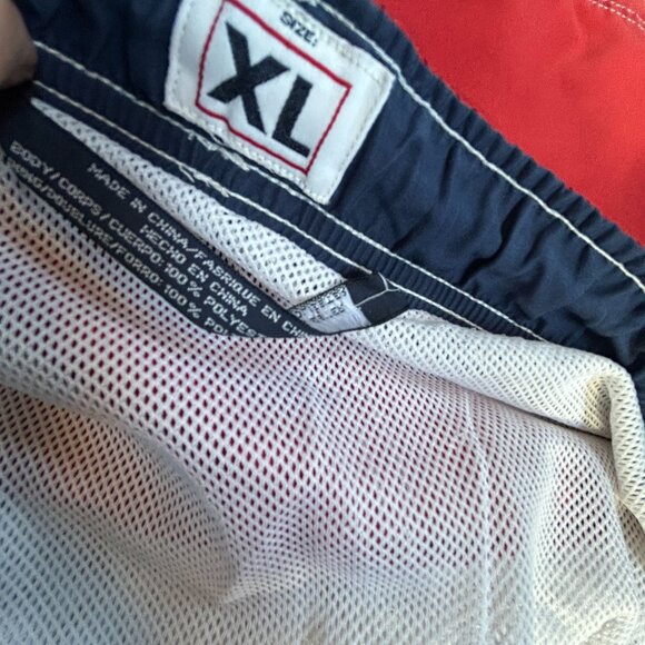 Tommy Hilfiger Mens Red Swim Trunk Shorts XL Mesh Lining Drawstring Waist Pocket - Picture 4 of 8